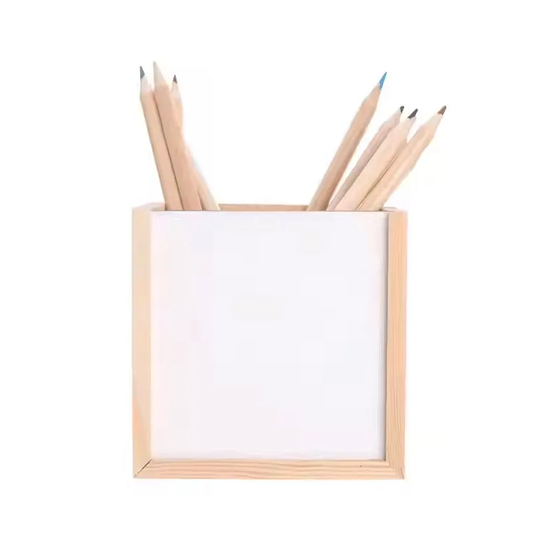 Wholesale Sublimation DIY Customized Pencil Wooden case Storage Box Photo Coating Wood Box MDF Pen Holder