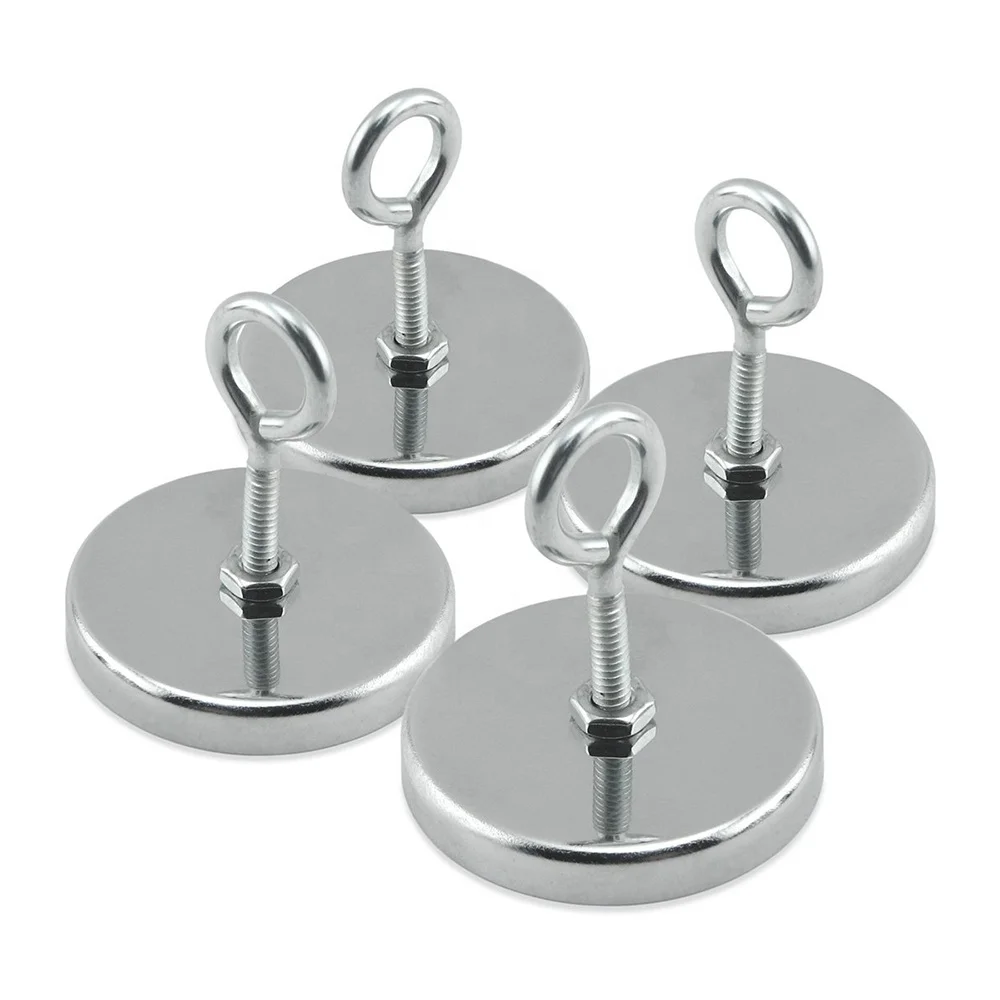 Ferrite Magnetic Hook Clip RB50  RB60 RB70 RB80  Round Base Magnet Fastener with Sliver Steel Clip