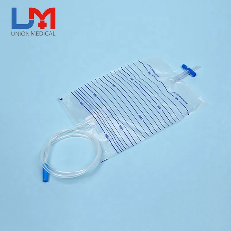 Customized service cheap men urine bag with t valve