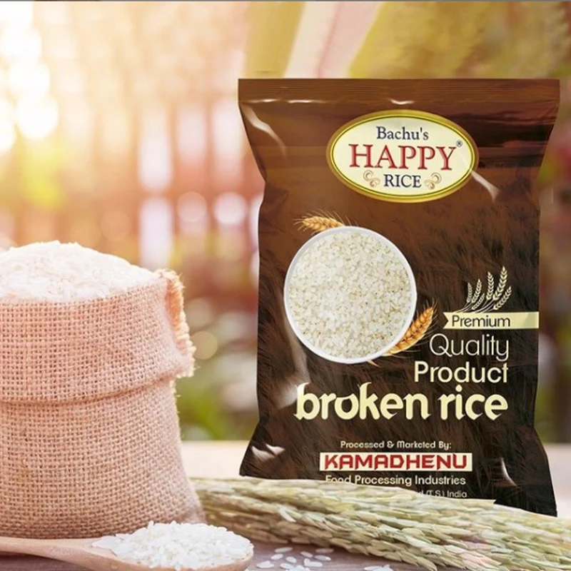 Biodegradable Custom Printed Plastic Handle Food Package Nylon Flour Rice Packaging Bags 500g 1kg 2.5kg 5kg