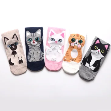Japanese Korean trend animal cat women girls teen tube cotton cute socks