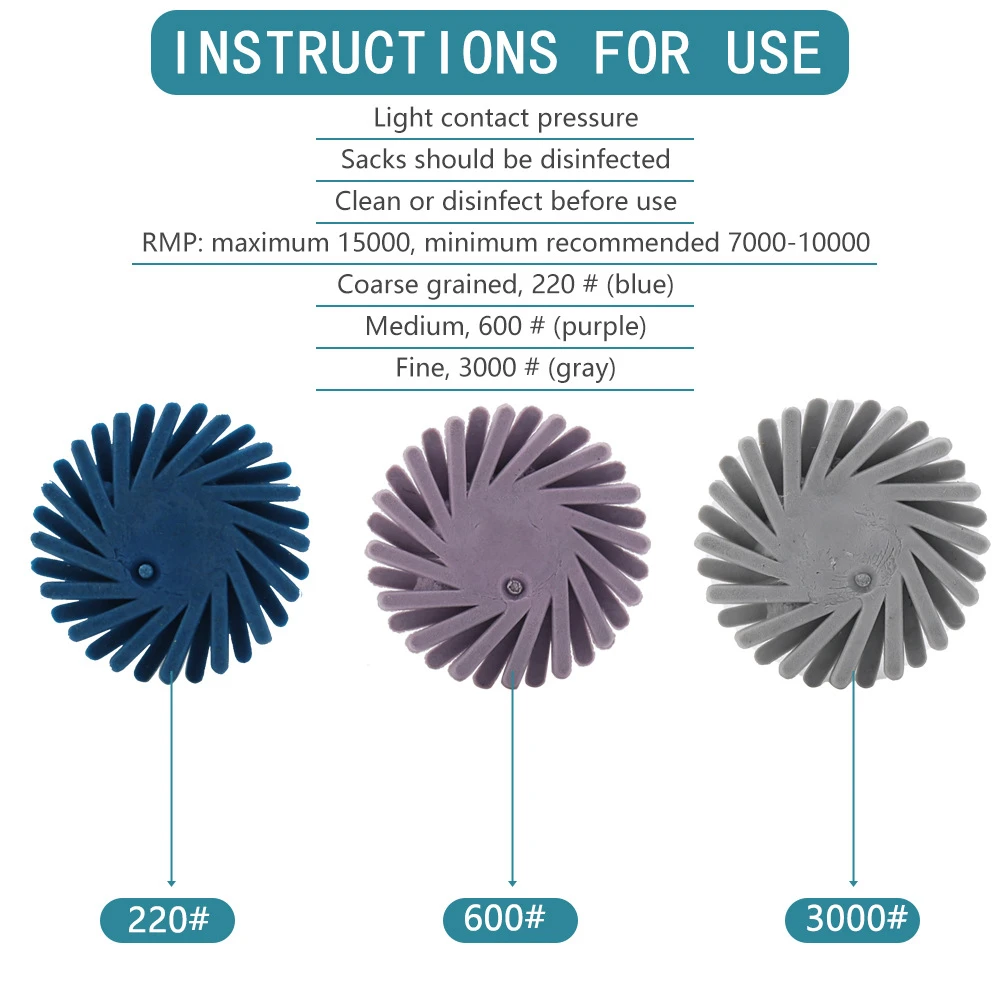 Competitive Dental Composite Polishing Wheel Golden Diamond Rubber Flex Spiral Polisher Kit