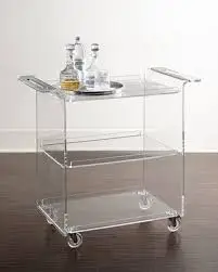 Новейшая модель; 3 яруса кружевных из акрила и органического стекла для волочения арабский акриловый барный тележки Сервировочная Тележка отель кухонного пищевого