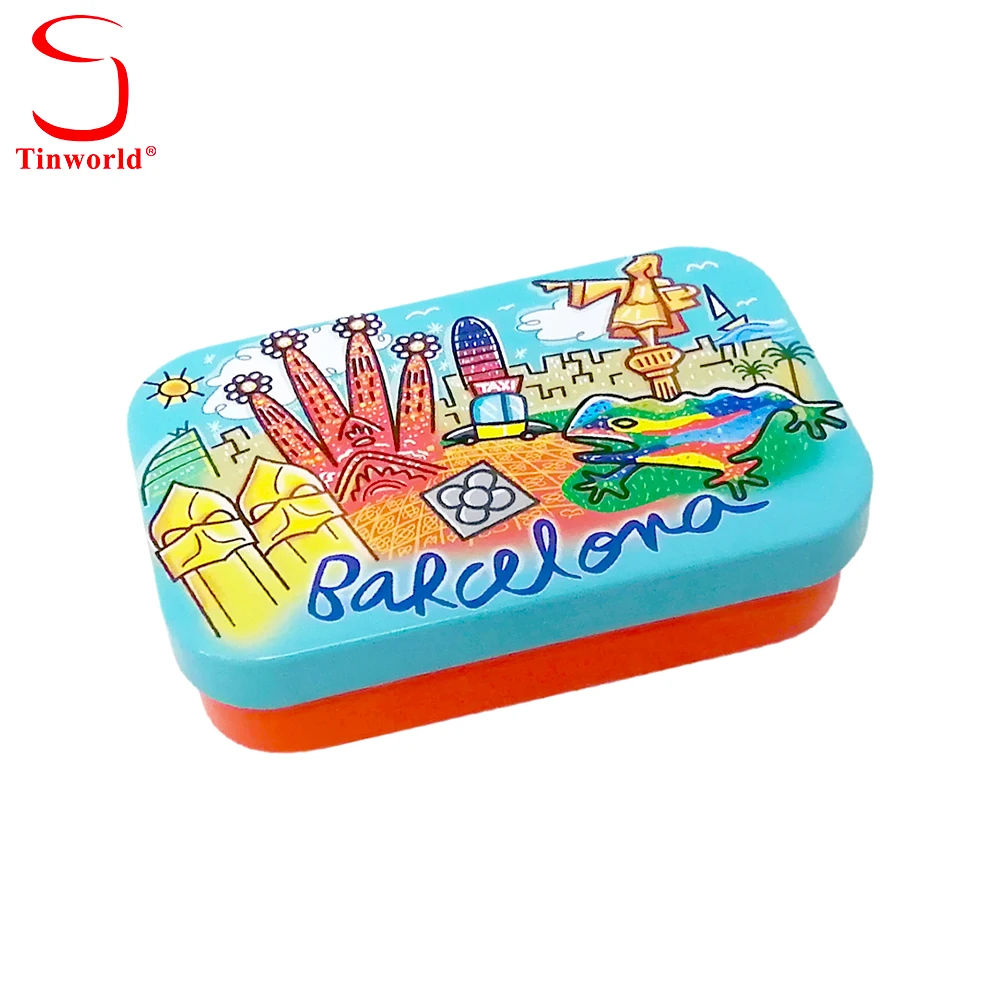 2024 New Design High Quality Custom Tin Can Metal Hinge Mini Small Mint Candy Tin Box Aluminum Mint Packaging