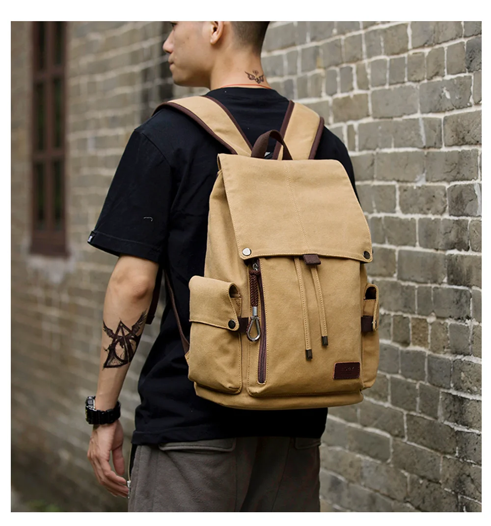 Modern school canvas backpack  quality  assured laptop bag mochila escolar lona