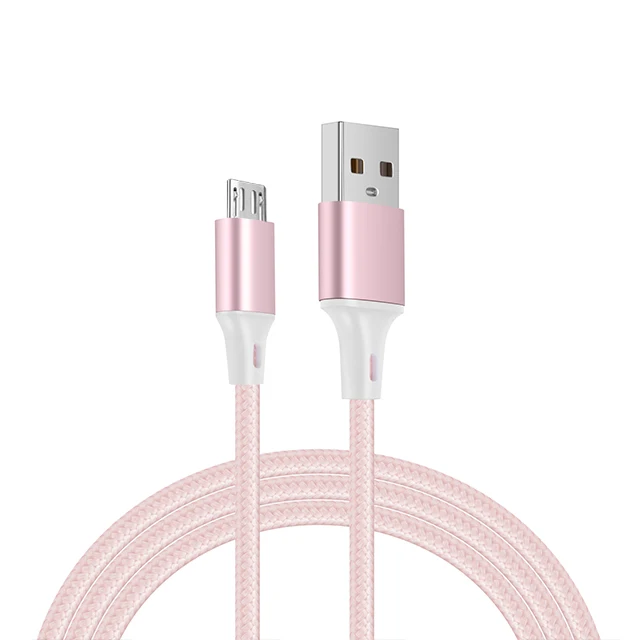 1M Nylon Braided Mobile Phone Charger Micro USB Cables for Android Smartphone