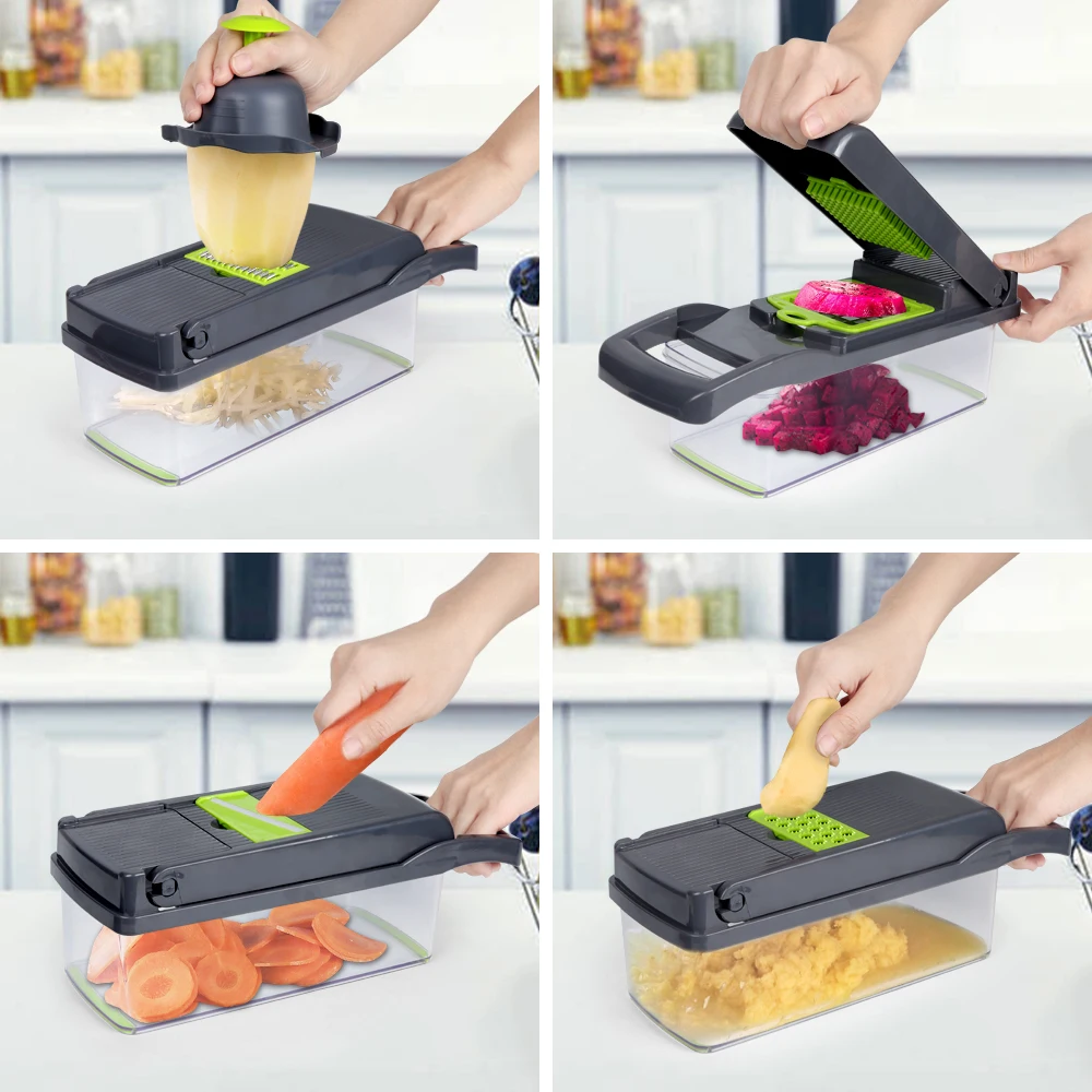 B97-0084 Hot Selling Kitchen Multi 12 In 1 Manual Fruit Vegetable Cutter Onion Dicer Veggie Vegetable Chopper