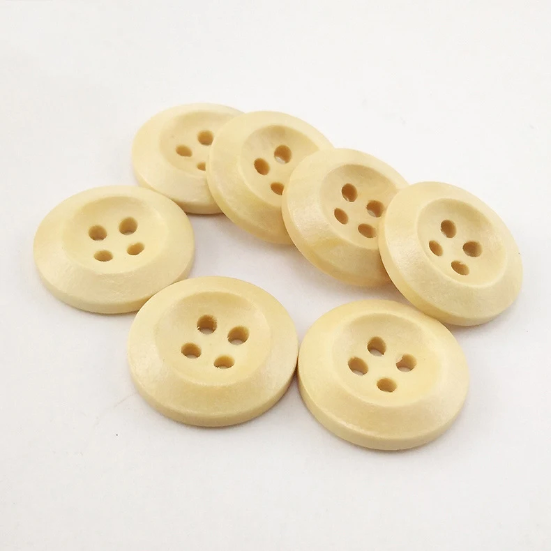 Fashion Round Environment Nature Wooden Button Four Holes Button