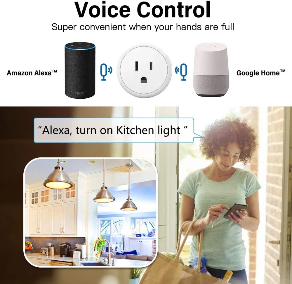 Умная вилка Amazon умная Alexa Wi-Fi Tuya дистанционное управление временем