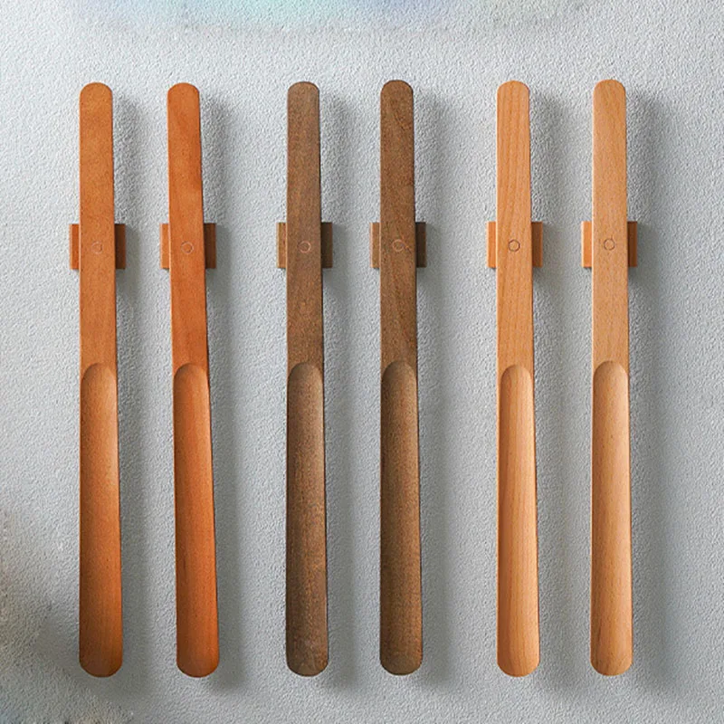 Wood Shoe Horn Long Handle Wall-mounted Magnetic Shoe Horn ,Spoon,Lifter for Seniors Pregnant Women Boots and Shoes horn