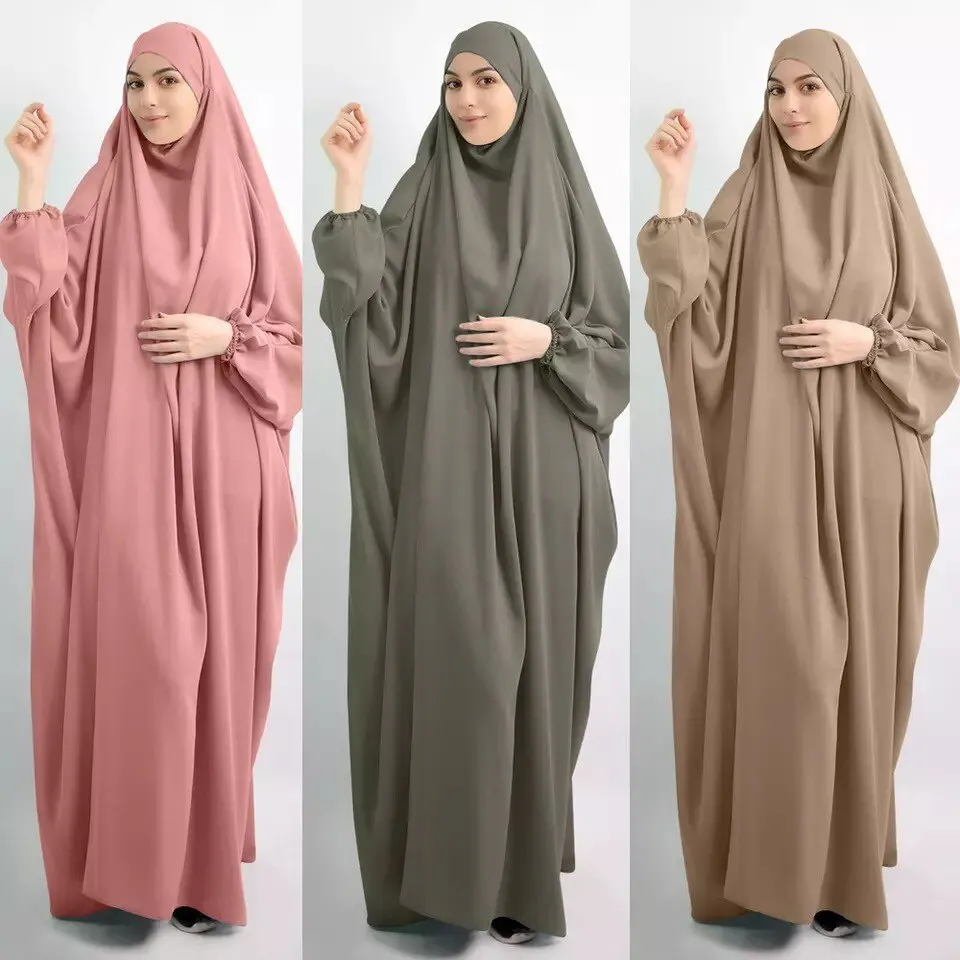 Two Piece Set Malaysia Turkish Jilbab Wholesale Saoudien Vente en Gros Khimar Jilbab 2 Pieces Abaya Muslim Dress Mujer Mayor