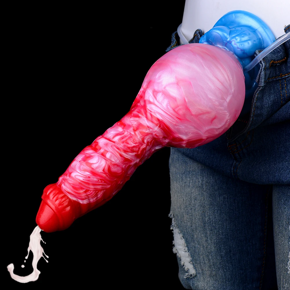 FAAK 9 Inch Monster Inflatable dildo With Knot For Women Adult Ejaculation Penis Anal Stimulation Dragon Sex Toys
