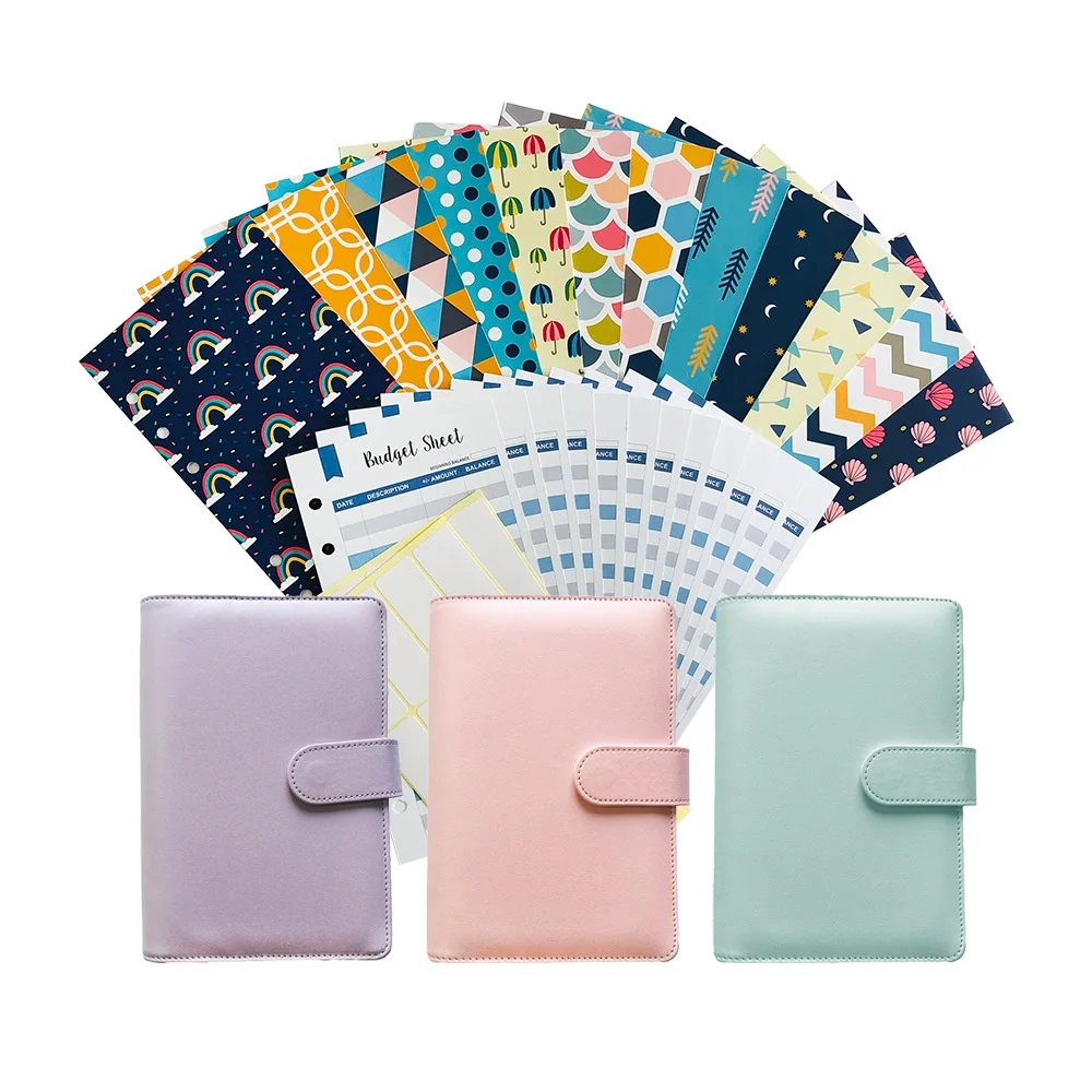
Stylish Waterproof Cash Paper Budget Envelope With PU Leather Binder 