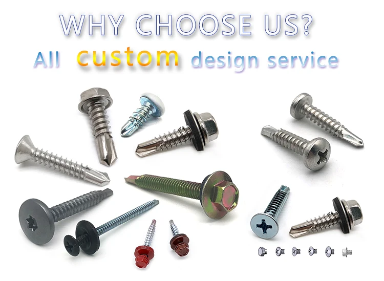 Roofing Screw Ss Fasteners Manufacturers Metal Roofing Screws With Rubber Hex Washer Head Self Tapping Roofing Screws