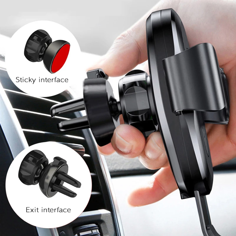
Automatic Clamping Gravity Qi Wireless Car Charger Mount 10W Fast Charging Phone Holder Smart Sensor Charger For Samsung Iphone 