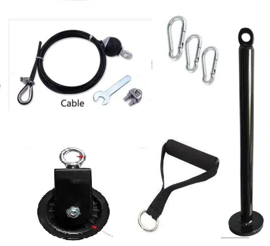 Adjustable Pull Down Home Gym Equipment System DIY Gym Pulley Cable Weight Lift Pulley Fitness Accessories with Loading Pin