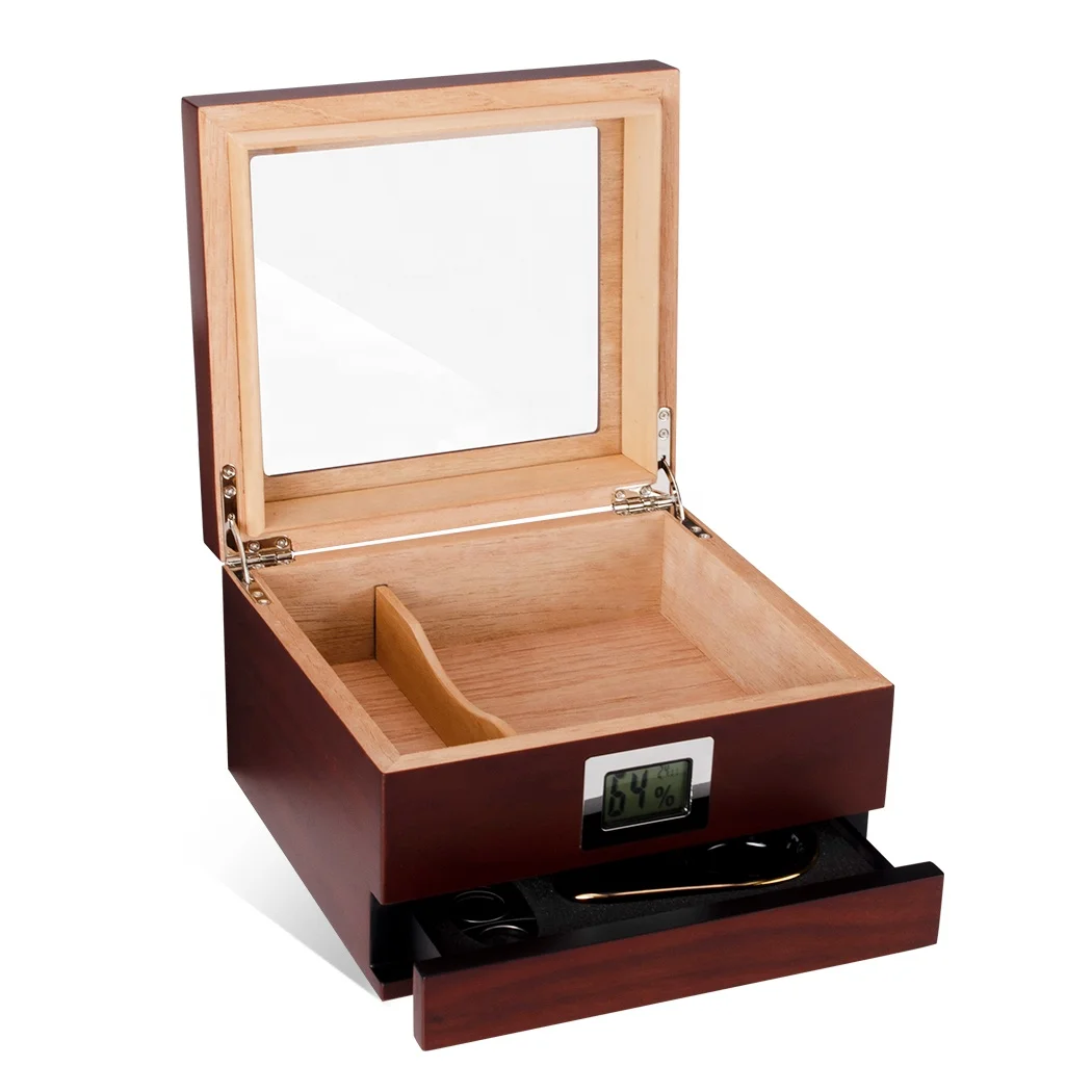 Handmade Cigar Humidors Box Set with Cigar Cutter and PU Leather Bag