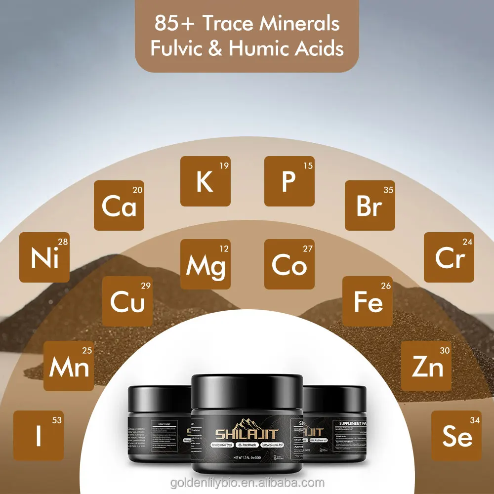 Available Gold Grade Himalaya Shilajit Resin With Fulvic Acid Humic Acid & 85+ Trace Minerals Complex Shilajit 100Pure Natural