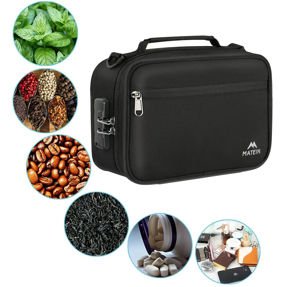 Custom Logo Odor Proof Bag Travel Storage Case Smell Proof Storage Bag with Combination Lock