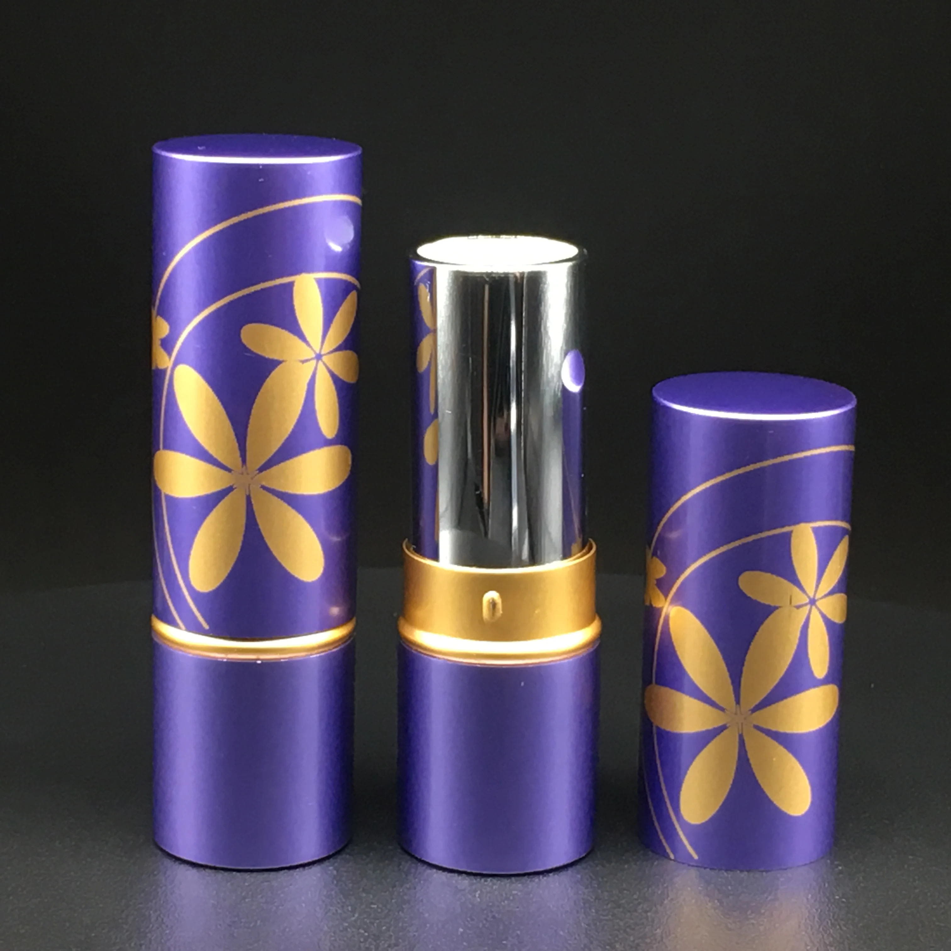 Flower Print Aluminium Lip Balm Tube Uk Empty Metal Lip Balm Containers Aluminium
