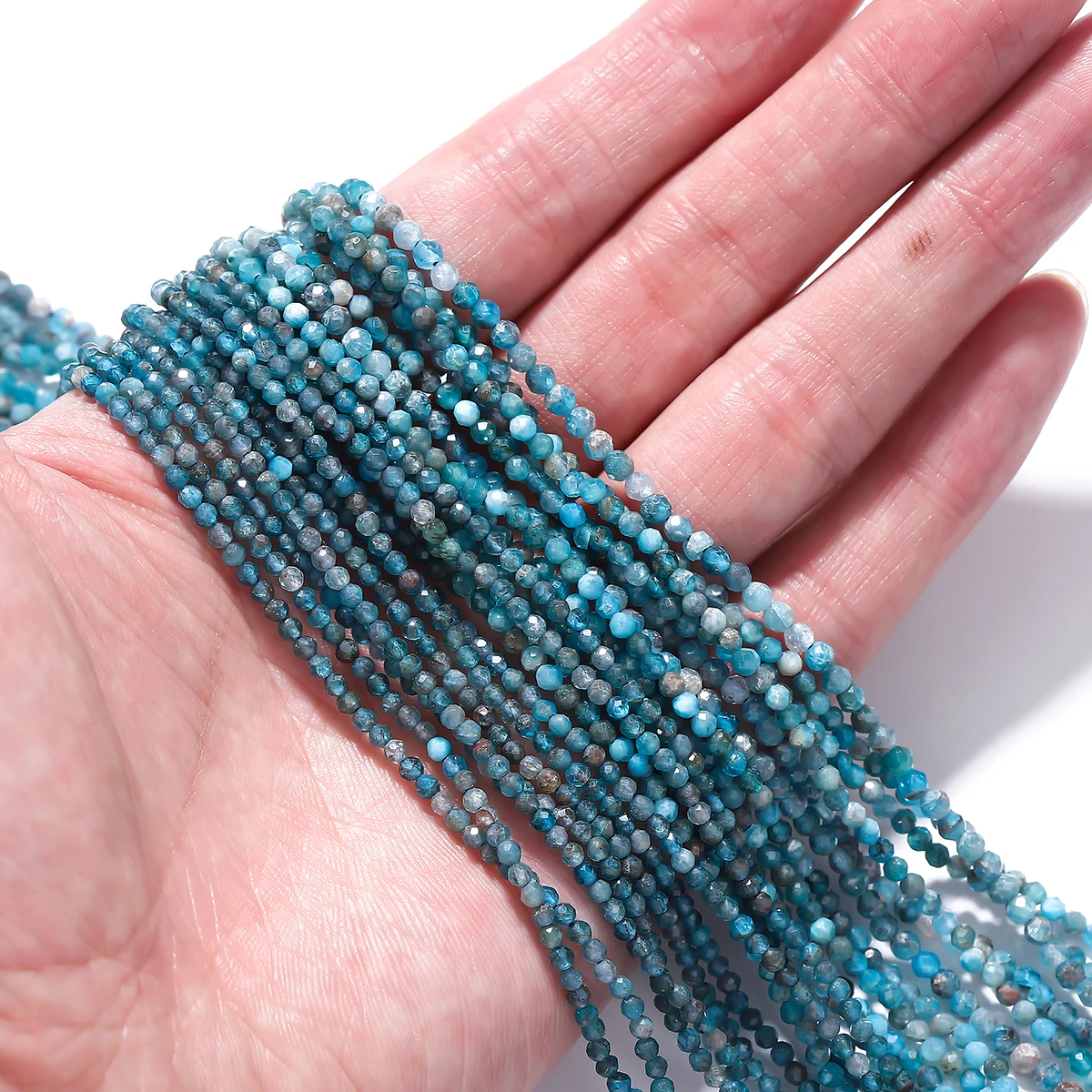 Natural Loose Gemstone Beads 2-2.5mm Blue Sapphire Faceted Rondelle Stone Beaded For Jewelry Necklace Bracelet Charms Making