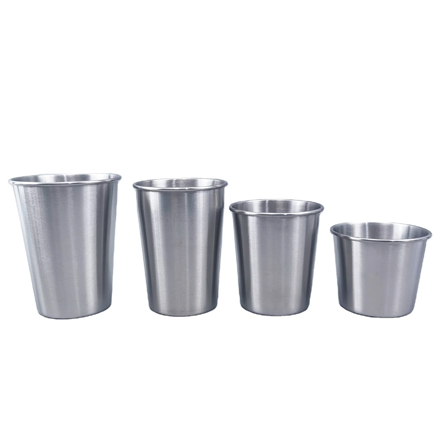 Wholesale Custom Logo Stackable Single Wall 304 Stainless Steel Pint Cup To Stack Bar Tumbler Beer Cup