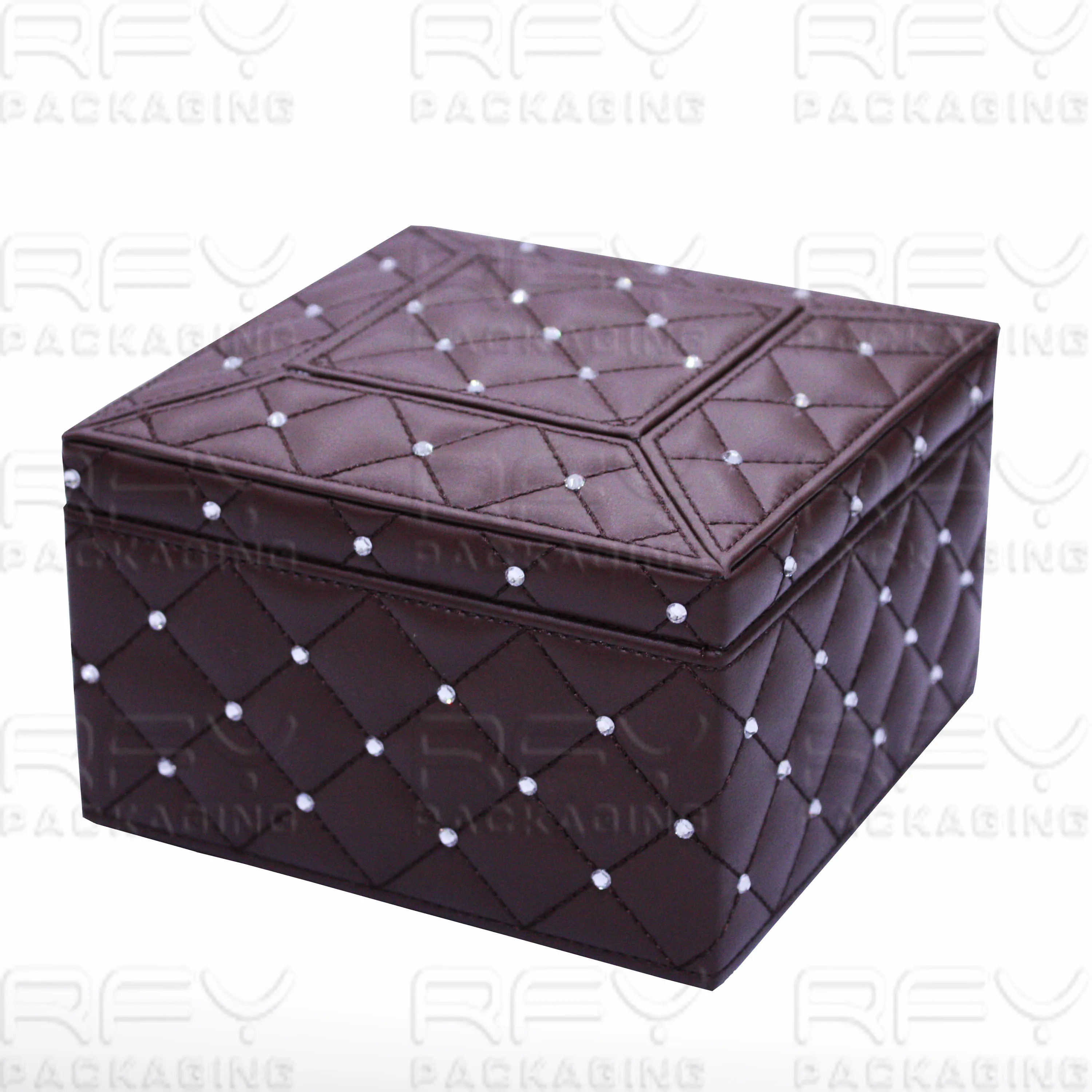 New Design Black PU Leather Wooden Watch Packaging Box