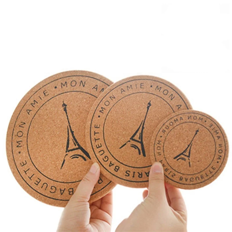 OEM Factory Price Custom Logo Size Shape Cork Coaster for Drinks Sublimation Coaster