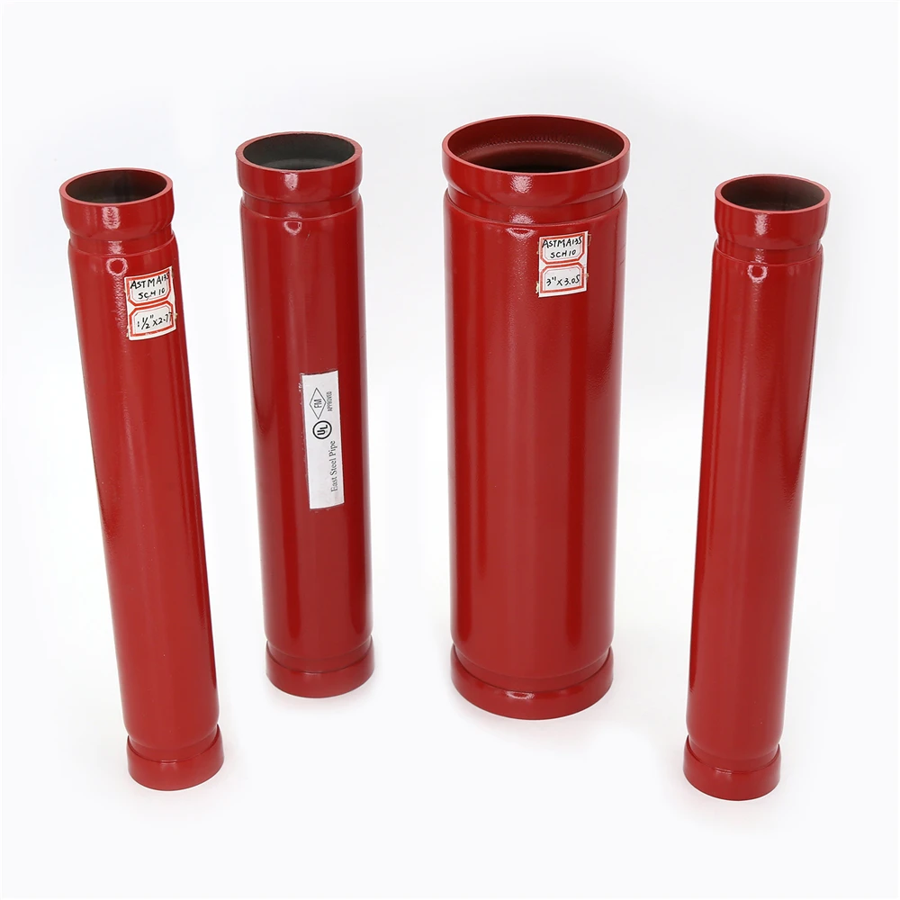 ASTM A795 RAL3000 RED COATED GROOVED ENDS FIRE PROTECTION PIPE