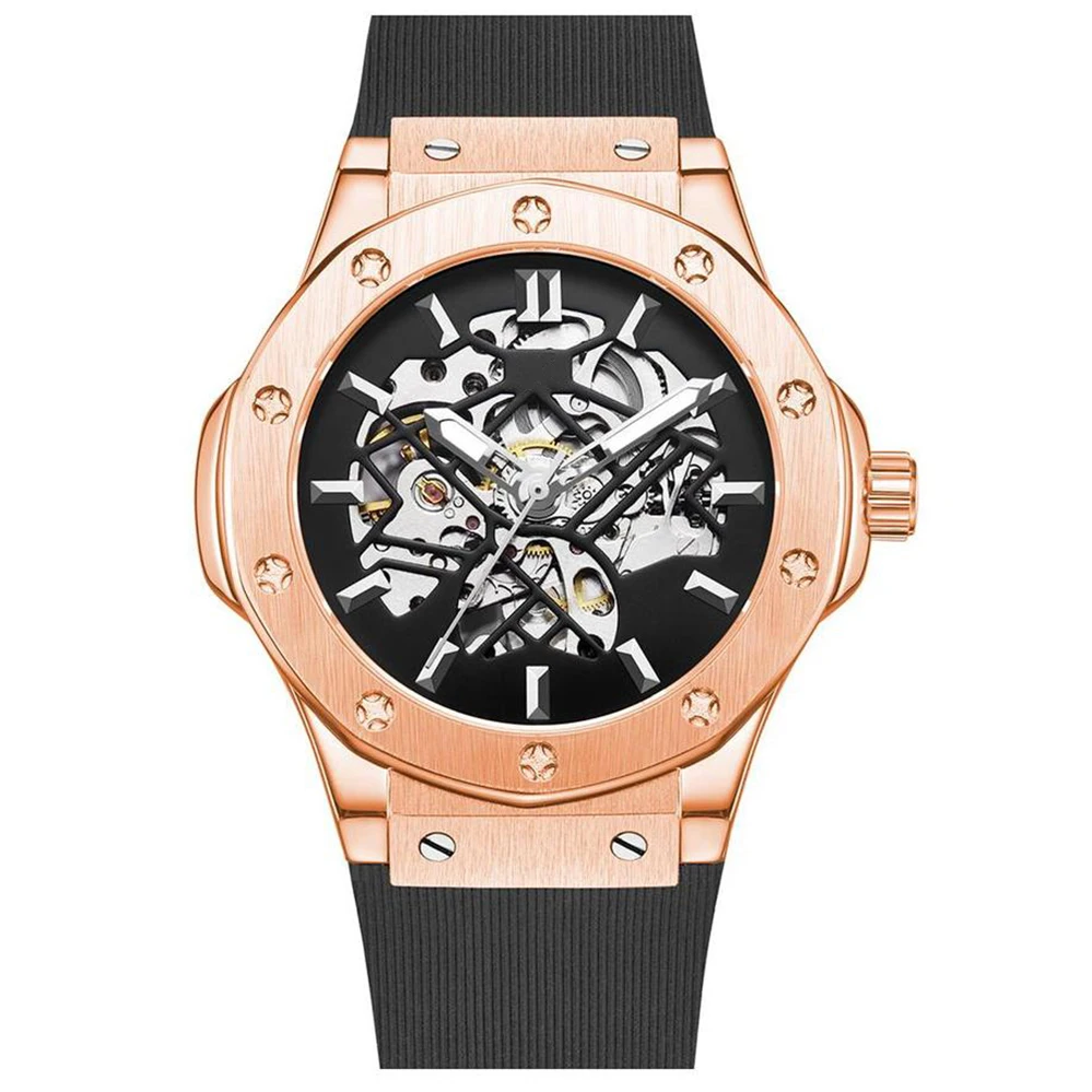 Silicone Strap Private Label Oem Custom Your Automatic Watch Skeleton Best Mechanical Watch
