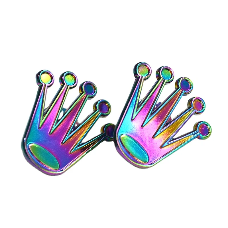 2024 New Design Custom Rainbow Color Plating Crown Lapel Pin Badge Personalized Badges on Shirt or Hat Metal Crafts