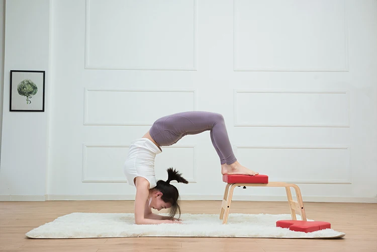 Exercise Yoga Headstand Bench Made of Birch Wood