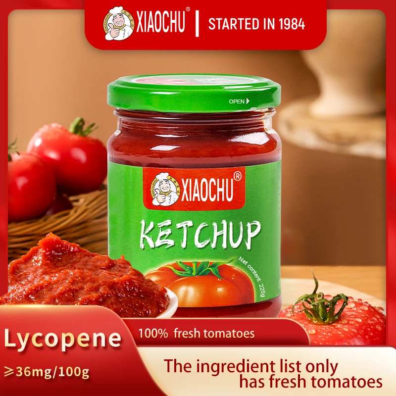 Factory price delicious 225g tomato ketchup with OEM brand for cooking