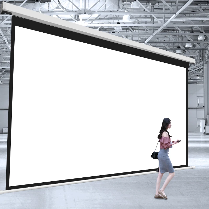 Huge Size 180' 200' 250' 300' 400 inch Electric Projection Screen 4K Tubular Motor Projector Screen With Remote Control