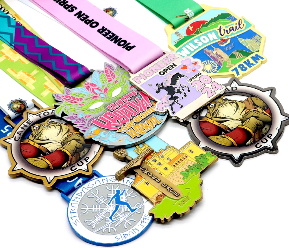 Победитель на заказ золотые серебряные бронзовые медали окрашенный эмалированный дизайн собственный логотип 2D 3D металлические награды с шейной лентой сувенир