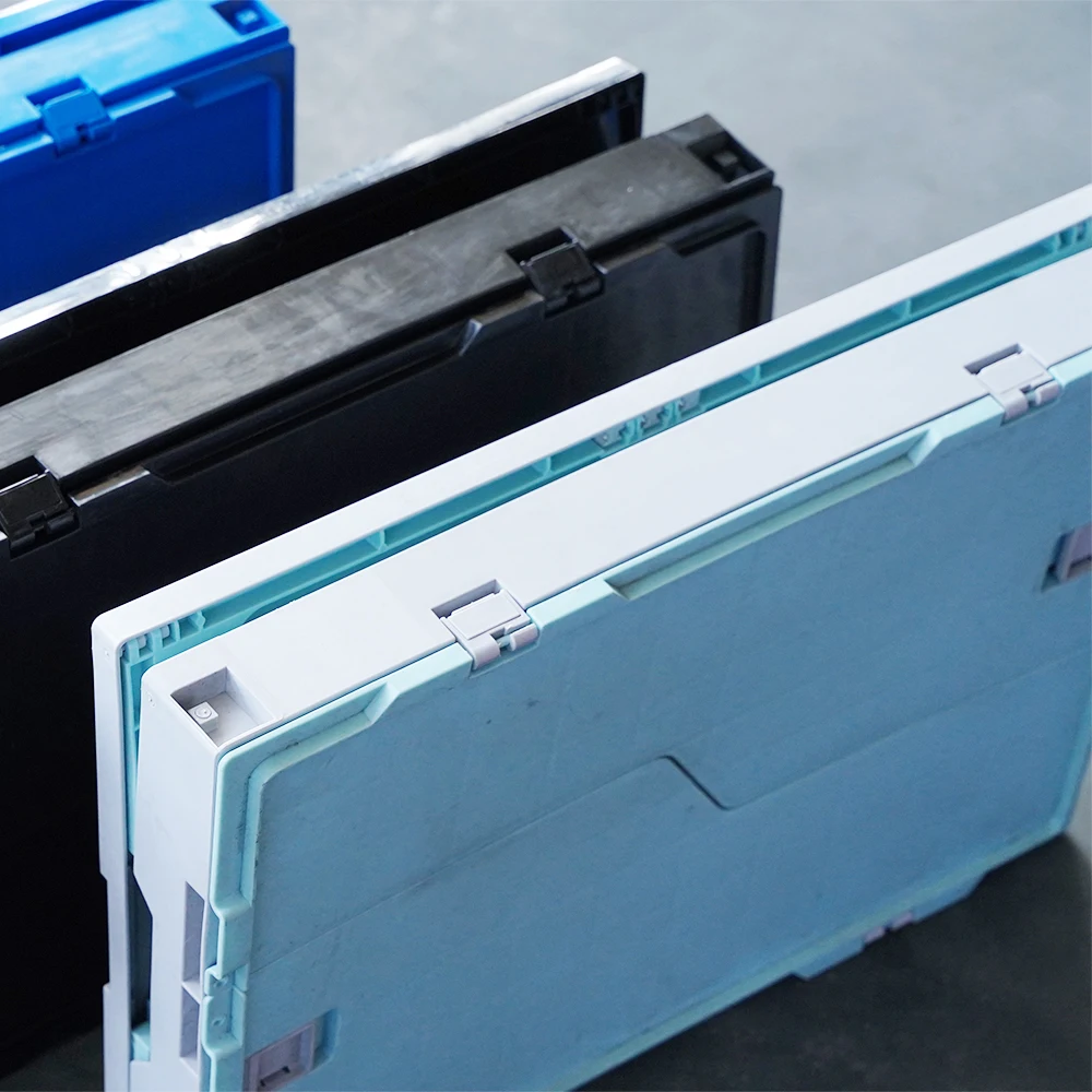 Longshenghe Factory Directly Sell Black Plastic Moving Collapsing Folding Crate