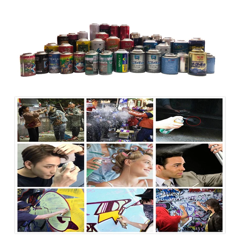 Custom empty aluminum aerosol spray can 300ml tinplate empty refillable air spray can