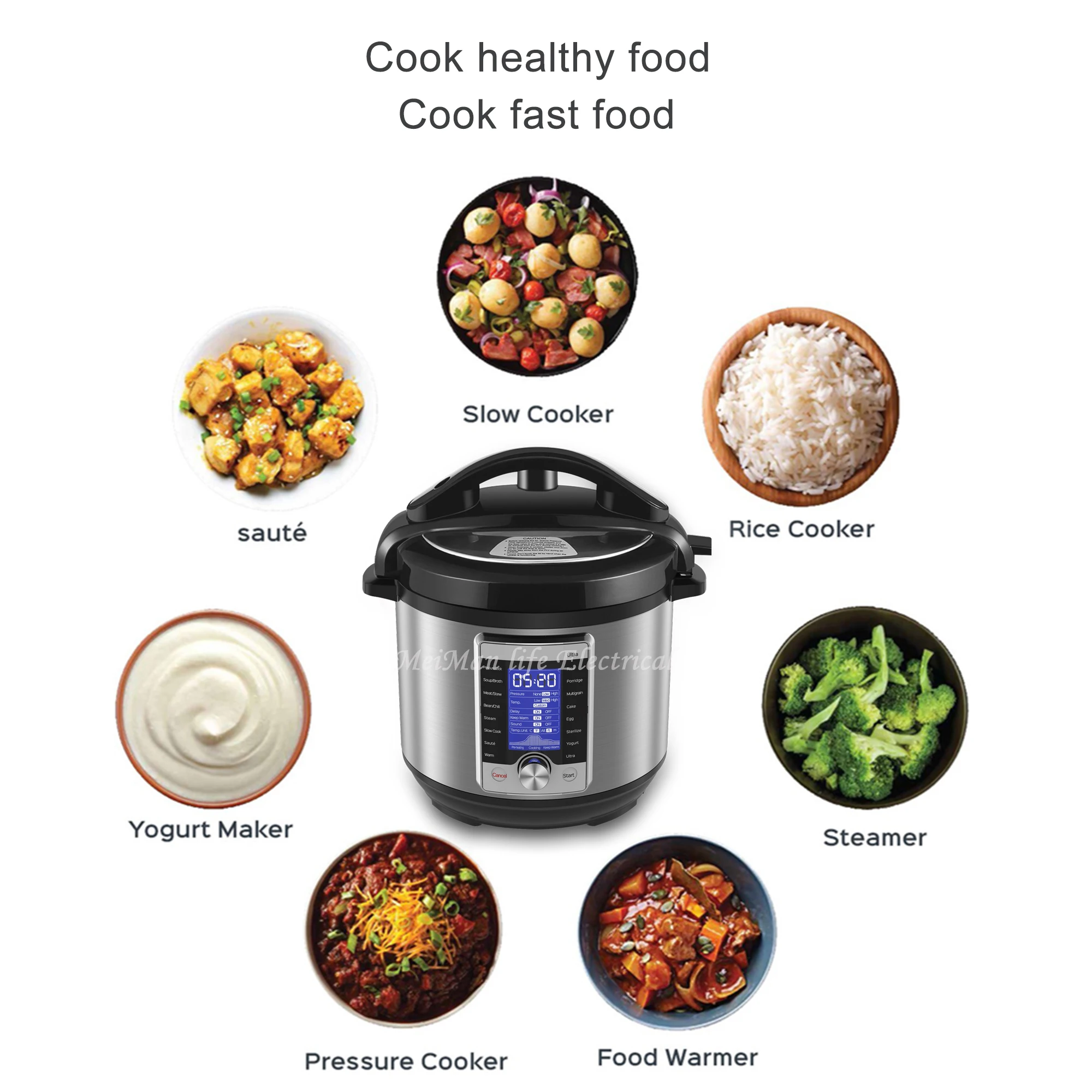 Hot sale cheap price Easy Operating programerble LCD 6l Electric Pressure Cooker