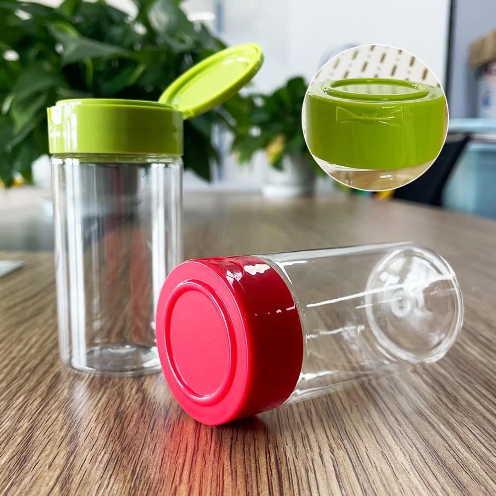 Custom Clear Plastic Spice Storage Jar 100ml Shaker Pepper Seasoning Bottle Plastic Spices Containers With Lids