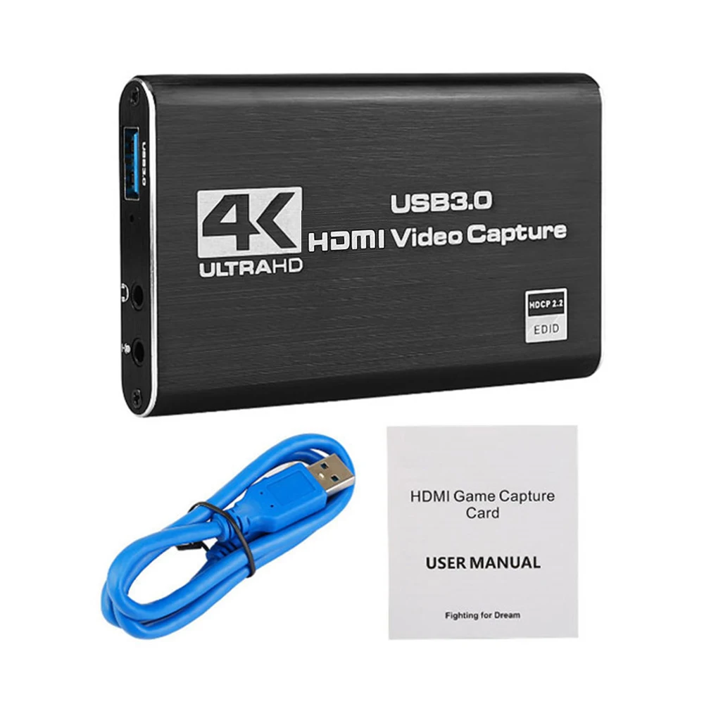 
HDMI to USB 3.0 Video Capture Card 4K@60Hz Input HD Video Grabber Recorder Box 1080P@60FPS Output For OBS Game Live Streaming 