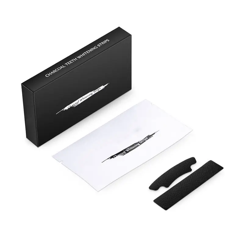 Advanced Tteeth Whitening Gel Strips Activated Carbon Charcoal Teeth Charcoal Non Peroxide Whitening Strips