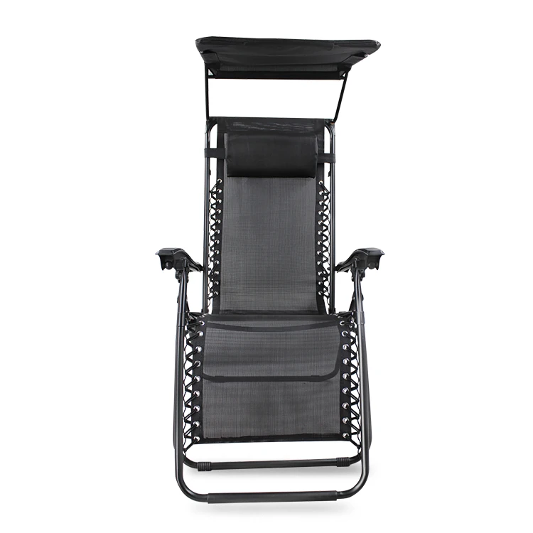 
Outdoor Adjustable Zero Gravity Lounge Folding Recliner Chair with Sunshade 