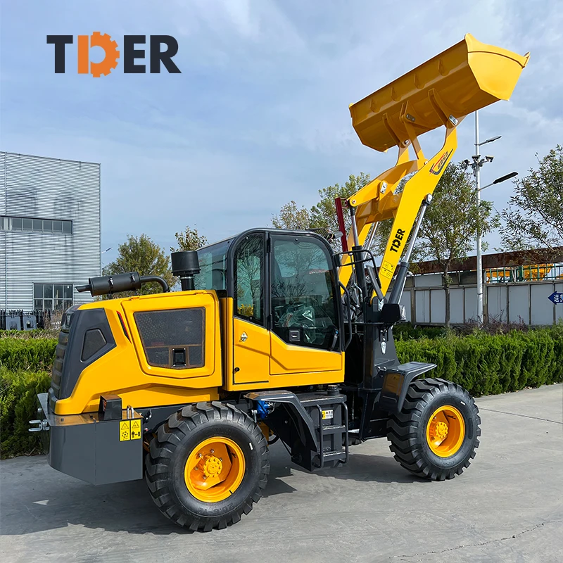 TDER Mini 1000 kg 1 ton wheel loader small compact cab wheeled loader