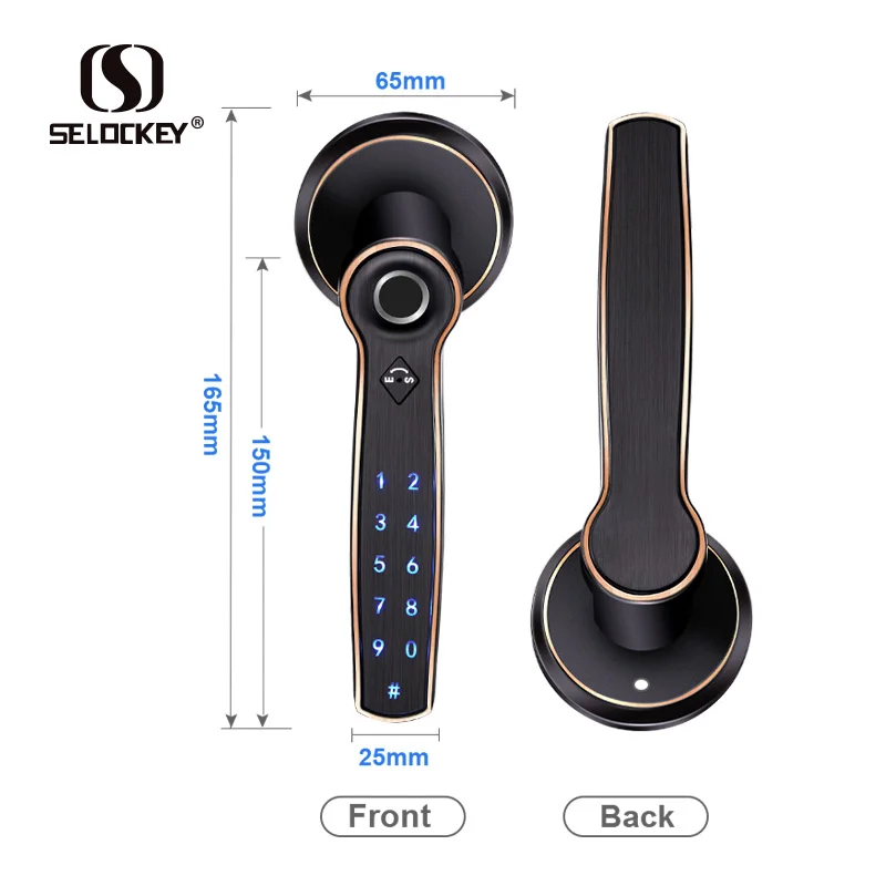 Factory wholesale ttlock app wifi TTLOCK APP fingerprint digital door lock smart rfid safe electronic door locks