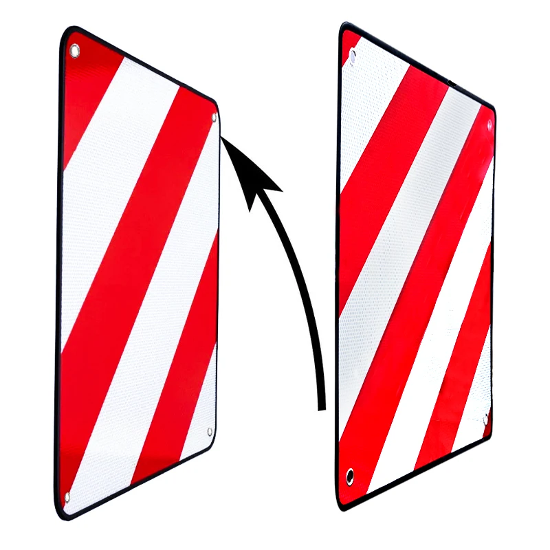 Warning Sign 50X50cm  Red white Square Reflective Sign Aluminium Warning Sign For Spain Italy