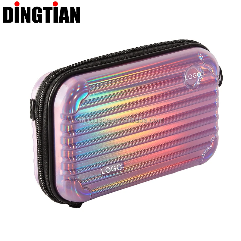 Mini Suitcase-Shaped Crossbody Mobile Phone and Wallet Bag ABS PC Material with Spinner Caster for Ladies and Women