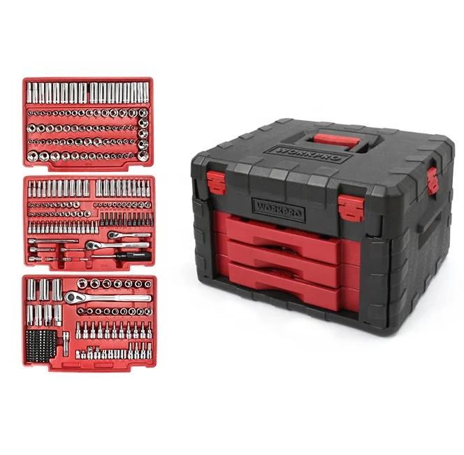 WORKPRO 450PC Home Tool Set Socket Wrench Mechanic Hand with Drawer Heavy Duty