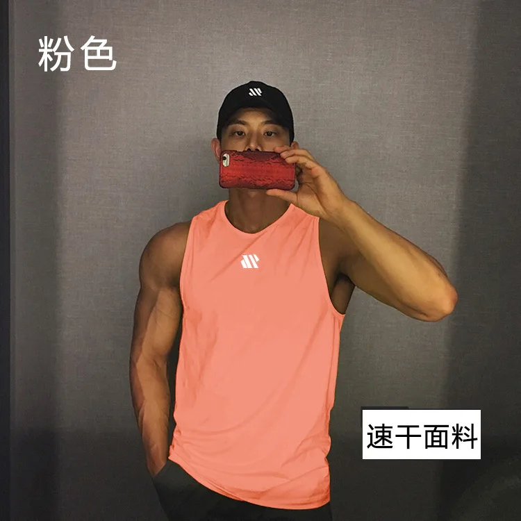 Blank customized gym training tank top sleeveless sweat vest multi colors sublimated mens mesh sports singlets