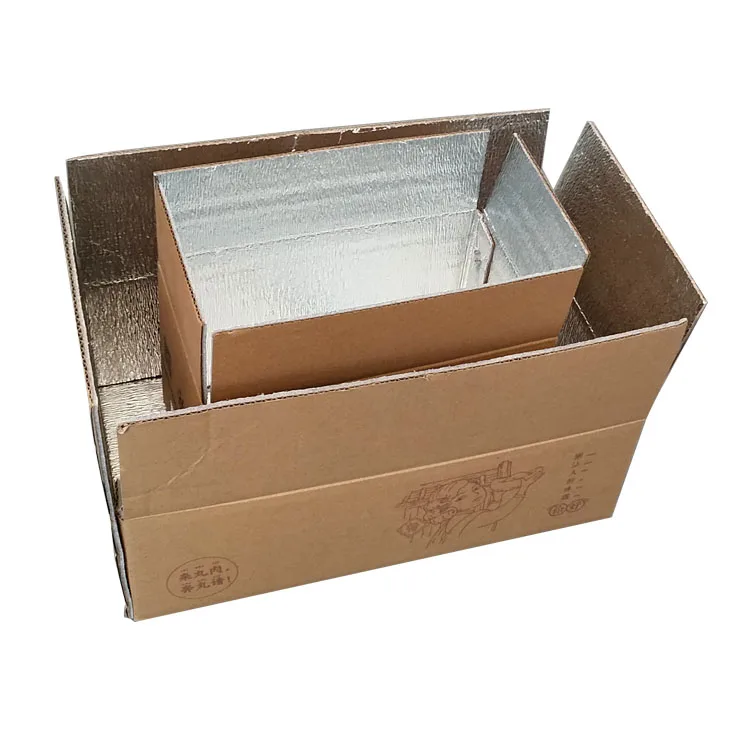 
Aluminum Foil Liner Insulated Cooler Thermal Cardboard Food Delivery Box 