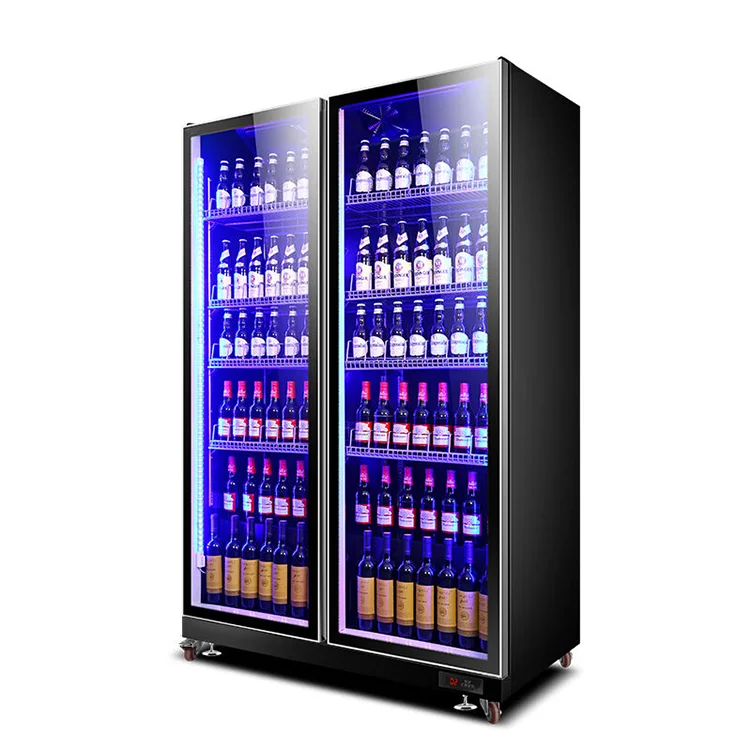 Fog free Bar Refrigerated Equipment Led Light Beverage refrigerator Drinks and beer Display Upright Cooler